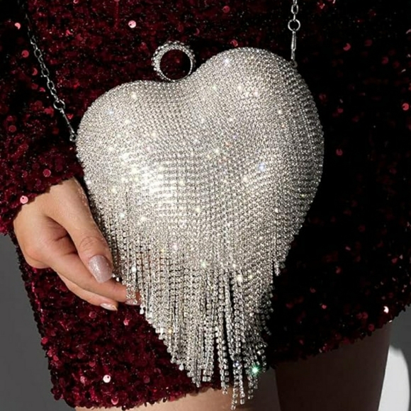 Barbie Accessories - NWT Sparkling Bling Swarovski Rhinestone Barbie Heart Purse Halloween Co…